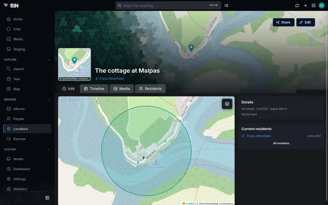 The cottage at Malpas: a circle on the map and its resident